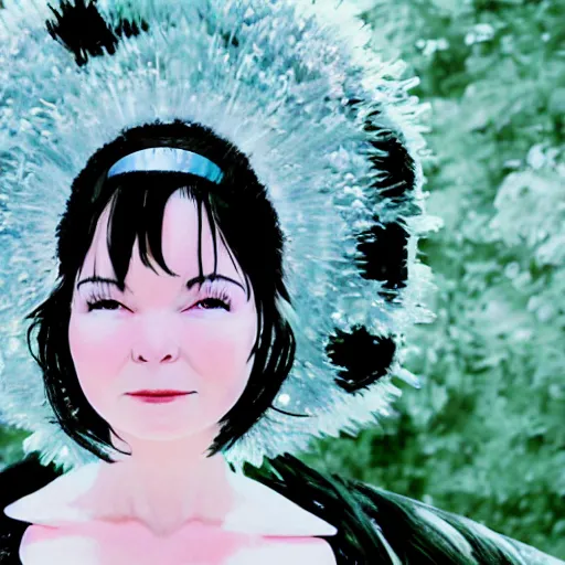 Image similar to bjork as anime, ghibli studio, outer space