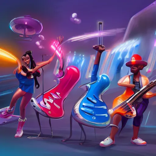 Prompt: vibe groove rhythm bass hip swagger def hype by tyler edlin, artstation