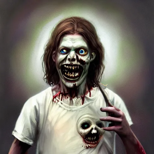 Prompt: young aphex twin as a smiling zombie wearing a dress, 7 days to die zombie, gritty background, fine art, award winning, intricate, elegant, sharp focus, cinematic lighting, digital painting, 8 k concept art, art by michael hussar, art by brom, art by guweiz and z. w. gu, 8 k
