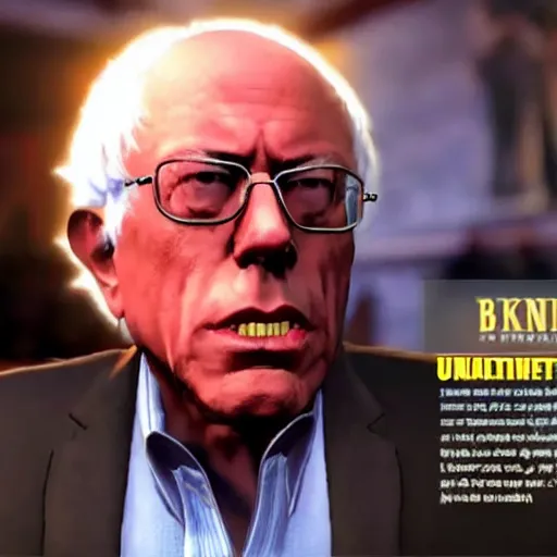 Image similar to Bernie Sanders in Mortal Kombat 11 ultra high quality 4k