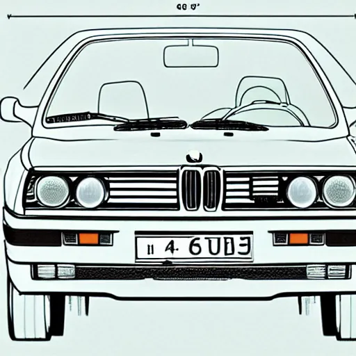 Image similar to detailed schematics to a bmw e 3 0 draw plans sketch