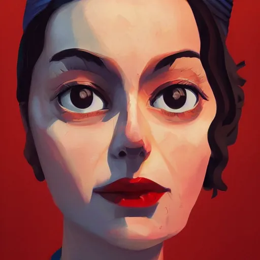 Image similar to face icon stylized minimalist young soviet russian bolshevik leader nadezhda konstantinovna krupskaya, loftis, cory behance hd by jesper ejsing, by rhads, makoto shinkai and lois van baarle, ilya kuvshinov, rossdraws global illumination