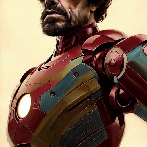 Prompt: handsome Peter Dinklage in an Iron Man suit, western, D&D, fantasy, intricate, elegant, highly detailed, digital painting, artstation, concept art, matte, sharp focus, illustration, art by Artgerm and Greg Rutkowski and Alphonse Mucha