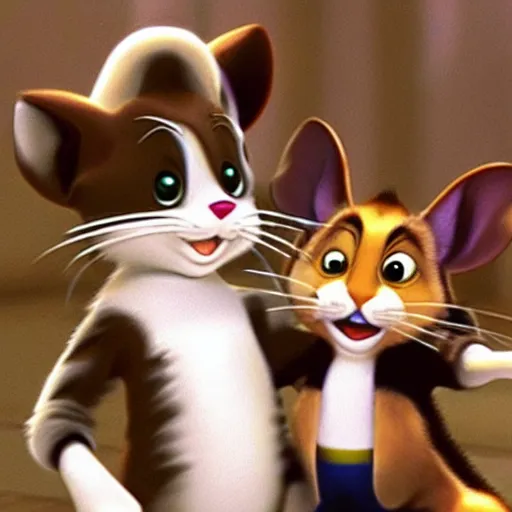 Prompt: Tom and jerry as real character