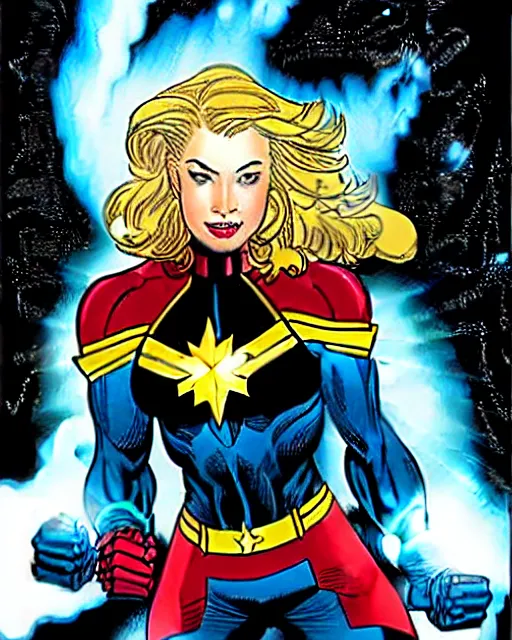 Image similar to Captain Marvel drawn by Jim Lee