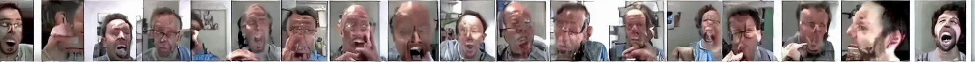 Prompt: 8 consistent frames from a video of a man talking while on fire