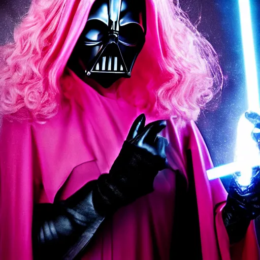 Prompt: pinkie pie as a sith lord, photograph by David Roemer