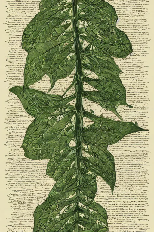 Image similar to scan of the cursed leaves of an old cursed herbarium, by john howe, infographic, textbook, marginalia, cursed, alien