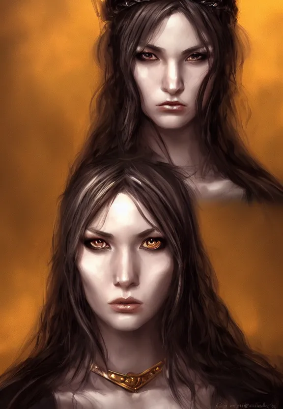 Image similar to high dark fantasy female character portrait realistic concept art by