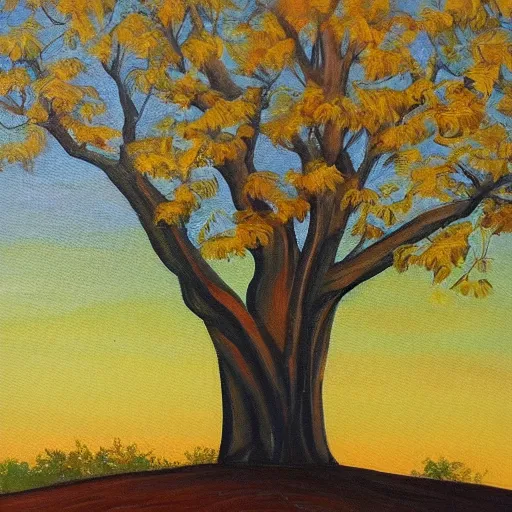 Prompt: a painting of a tree in the stlyle of