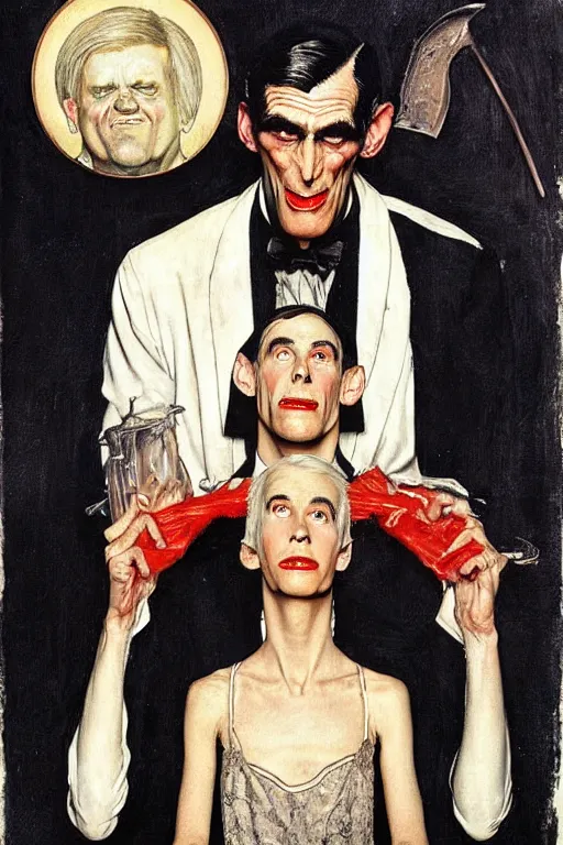 Image similar to lurch from the addams family painted by norman rockwell