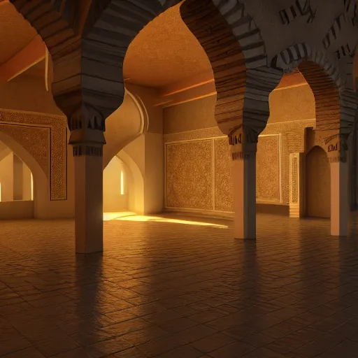 Prompt: arabic town hall, highly detailed, 4k, HDR, award-winning, octane render, trending on artstation, volumetric lighting