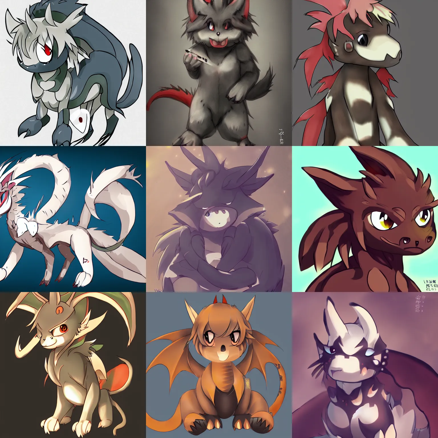 Image similar to cute kemono anthro dragon, trending on pixiv