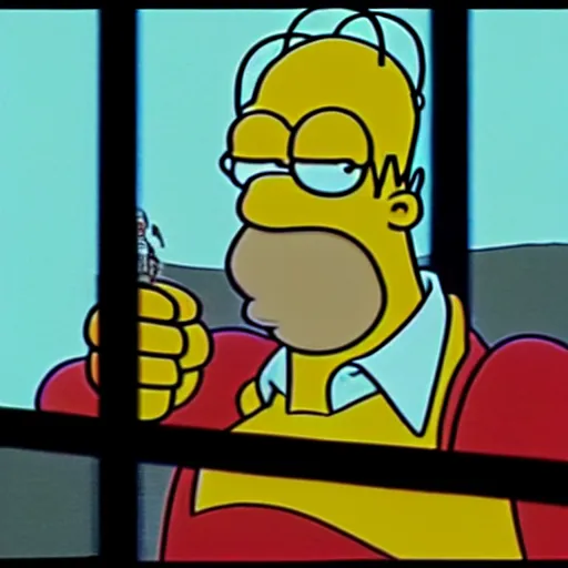 Prompt: Homer Simpson in the Matrix