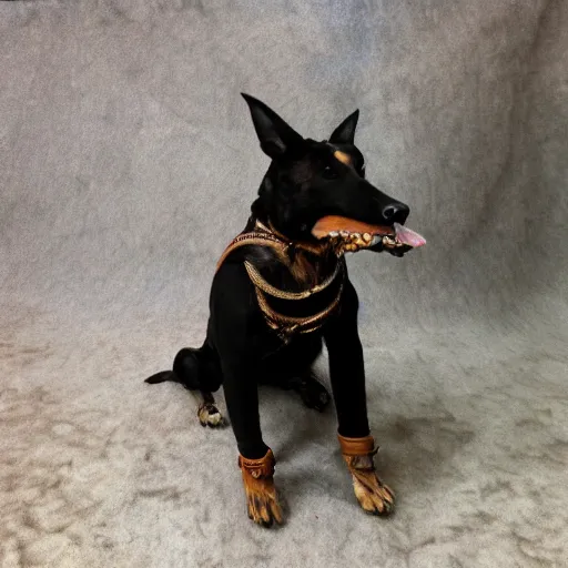 Prompt: grainpunk cursed altitude dog