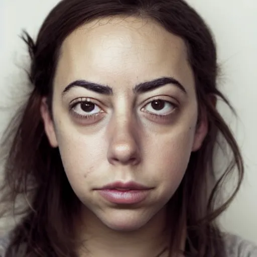 Image similar to a masterpiece portrait photo of a beautiful young woman who looks like a israeli aubrey plaza