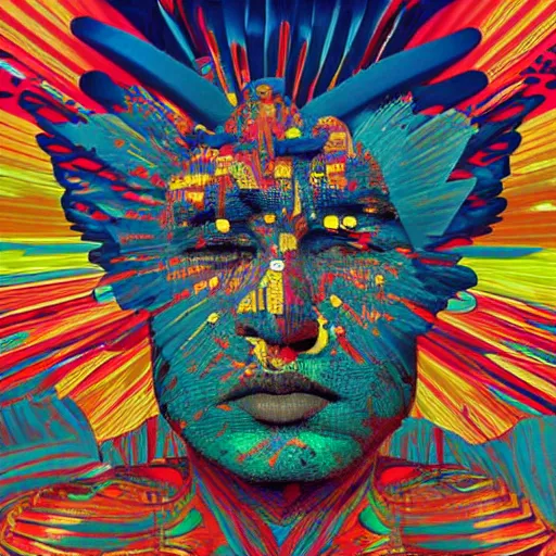 Image similar to album cover design design depicting god made out of drugs, by jonathan zawada, pi - slices, and tristan eaton, digital art