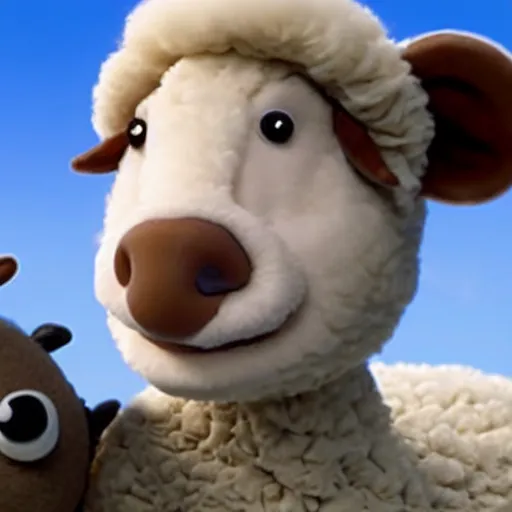 Image similar to dwayne johnson as character on shawn the sheep movie