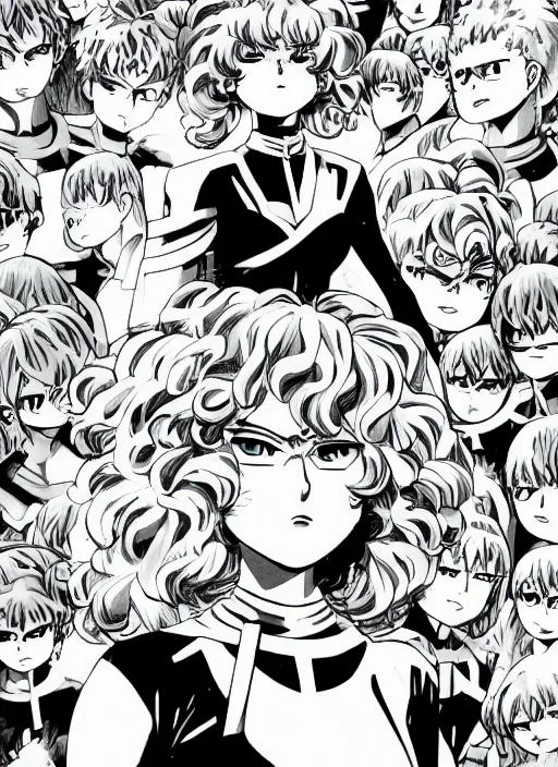 Image similar to A full portrait photo of tatsumaki one punch man, f/22, 35mm, 2700K, lighting, perfect faces, award winning photography.