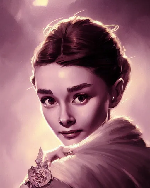 Image similar to photography of young audrey hepburn, deep focus, d & d, fantasy, intricate, elegant, highly detailed, digital painting, artstation, concept art, matte, sharp focus, illustration, hearthstone, art by artgerm and greg rutkowski and alphonse mucha