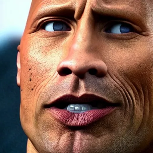 Image similar to dwayne the rock johnson's face as a real rock