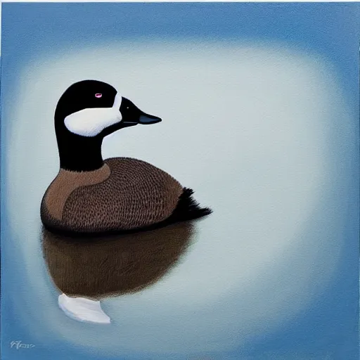 Image similar to “ detailed painting of a canada goose on a white background, very realistic ”