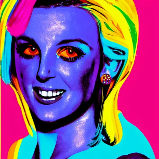 Image similar to rainbow britney spears. pop art