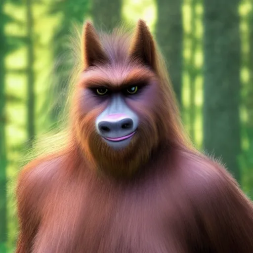 Prompt: photo of a sasquatch that looks like a my little pony