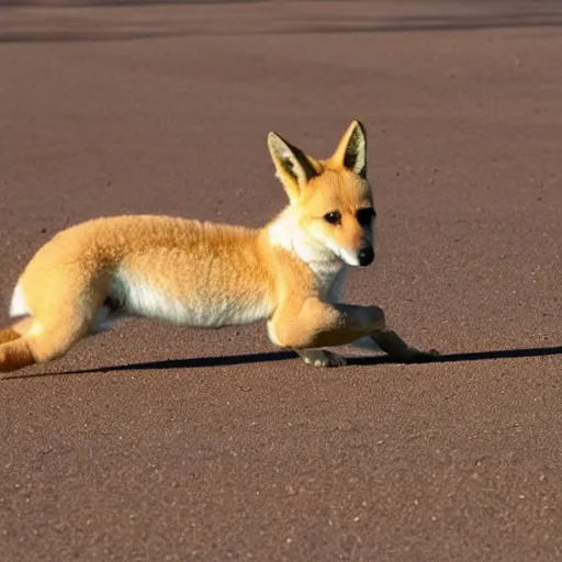 Prompt: baby riding on a dingo