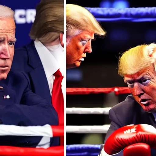 Image similar to joe biden vs donald trump boxing match