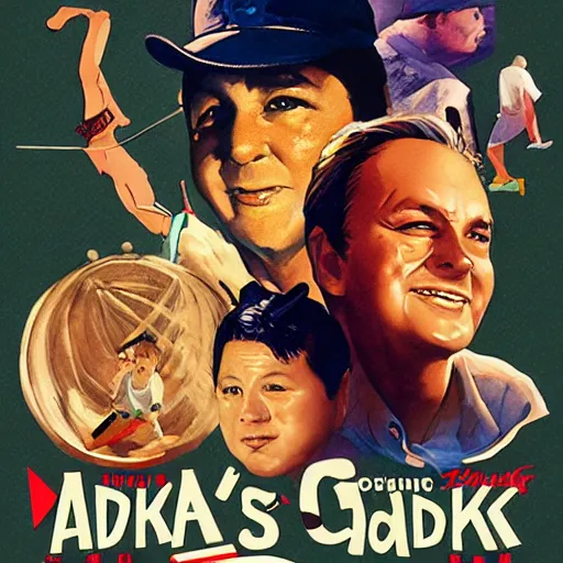 Prompt: vintage movie poster art for caddyshack by trending pixiv fanbox, watercolor, style of makoto akihiko yoshida ross tran stephen bliss yoshiyuki and agnes cecile 4 k concept art