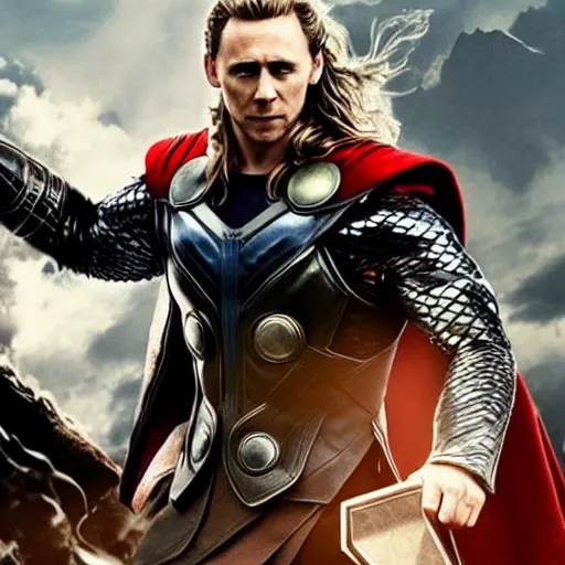 Image similar to Tom Hiddleston as Thor