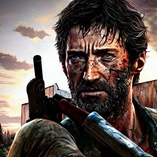 Image similar to Hugh Jackman as Joel in The Last of Us