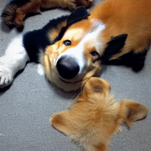 Prompt: A corgi exorcism