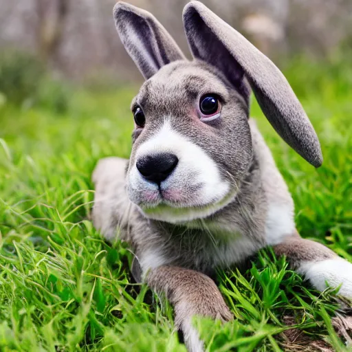 Image similar to a floppy - eared bunny - dog, wildlife photography