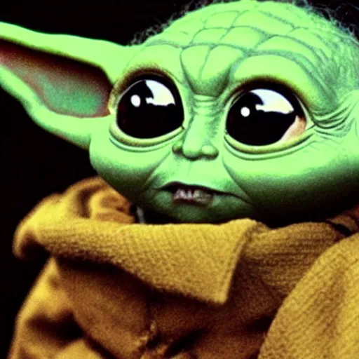 Prompt: baby yoda, by tim burton, in the style of the night before crhistmas