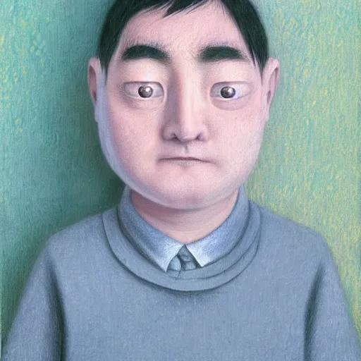 Image similar to a portrait of a character by shaun tan