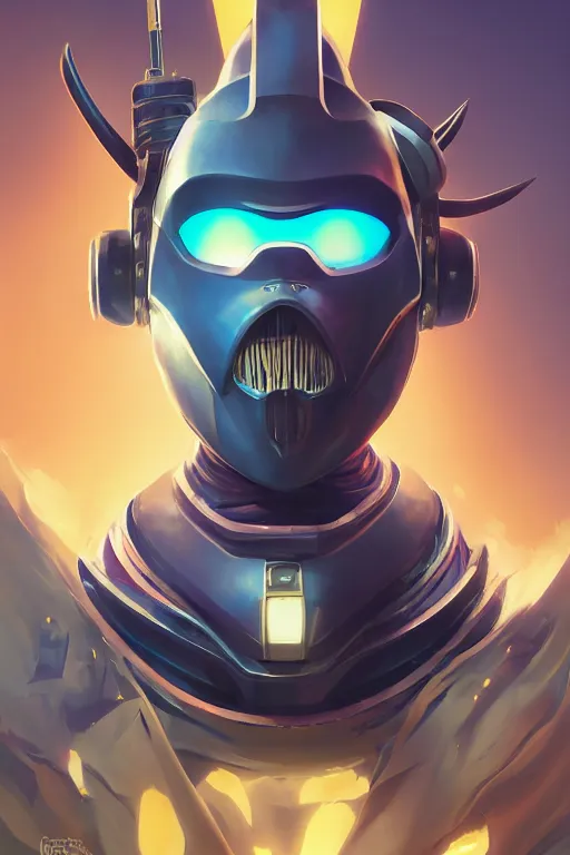 Image similar to epic mask helmet robot ninja portrait stylized as fornite style game design fanart by concept artist gervasio canda, behance hd by jesper ejsing, by rhads, makoto shinkai and lois van baarle, ilya kuvshinov, rossdraws global illumination radiating a glowing aura global illumination ray tracing hdr render in unreal engine 5