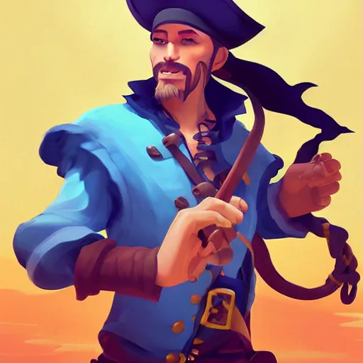 Image similar to painting jack the pirate on sea of thieves game avatar hero smooth face median photoshop filter cutout vector behance hd by jesper ejsing, by rhads, makoto shinkai and lois van baarle, ilya kuvshinov, rossdraws, illustration, art by ilya kuvshinov and gustav klimt