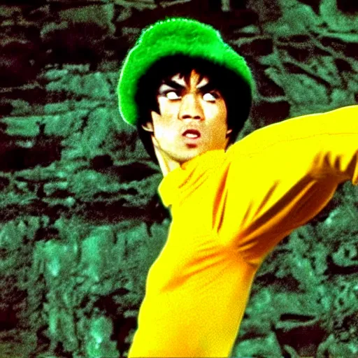 Image similar to bruce lee as shaggy, still from scooby - doo ( 2 0 0 2 )