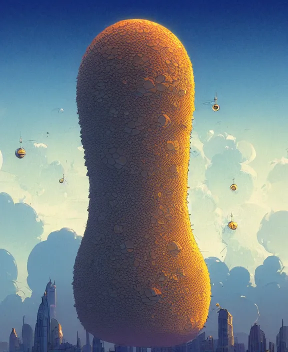 Image similar to rounded tower made from obese spider mollusks, in the style of a puffy spaceship, skeletons, partly cloudy, spooky, dramatic lighting, by geof darrow, bill sienkiewicz, dan mumford, yusuke murata, makoto shinkai, ross tran, cinematic, unreal engine, cel shaded, featured on artstation, pixiv