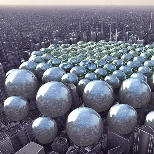 Prompt: bubble-formed city