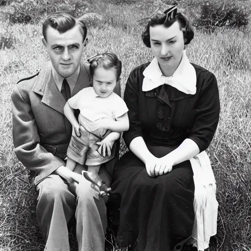 Prompt: lost 1940s family portrait, large format —W 768 —H 1024