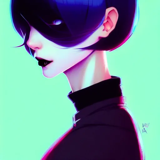 Image similar to a beautiful slim shy blonde goth girl ignores you, art by ilya kuvshinov and lois van baarle and ross tran and range murata and artgerm and andy warhol, norman rockwell, digital art, highly detailed, profile picture, intricate, sharp focus, mystical trending on artstation hq, deviantart, pinterest, unreal engine 5, 4 k uhd image