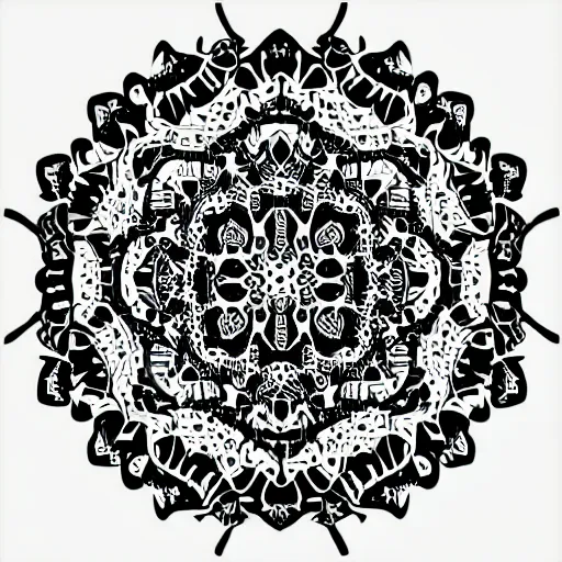 Prompt: an intricate mandala pattern made of ASCII