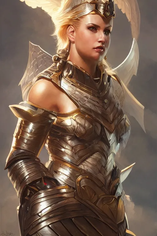 Image similar to amazon valkyrie athena, d & d, fantasy, portrait, highly detailed, headshot, digital painting, trending on artstation, concept art, sharp focus, illustration, art by artgerm and greg rutkowski and magali villeneuve