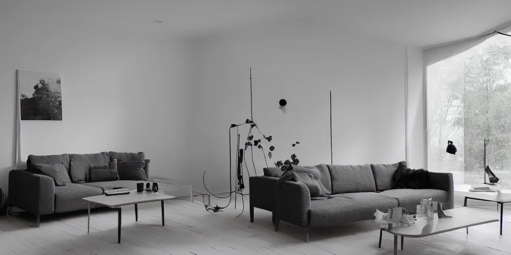 Image similar to a minimalist nordic interior design at the camera 8 k