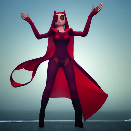 Image similar to still of scarlet witch in roblox, roblox art style, roblox aesthetic, artstation, cgsociety contest winner