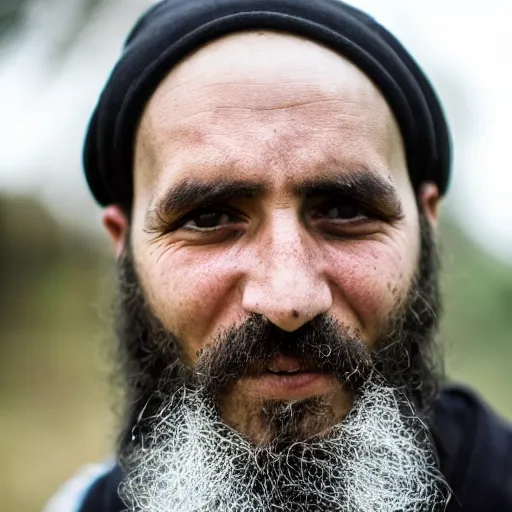 Prompt: photograph of a young man. he is an itinerant jewish prophet from the galilee in northern israel. age is 3 3. many people follow him