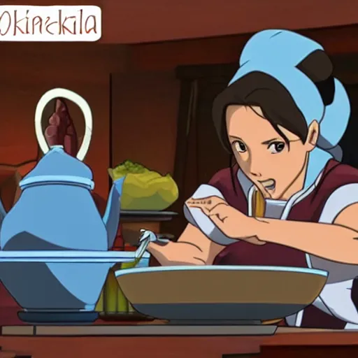 Prompt: korra cooking